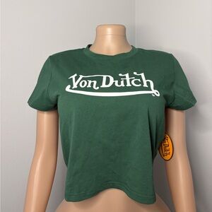 Von Dutch Forest Green Crop Tee